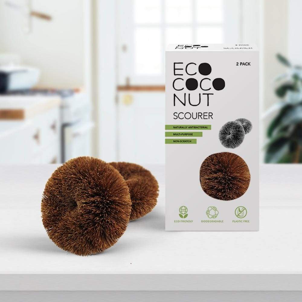 Ecococonut Twin Pack Of Coconut Scourers &keep