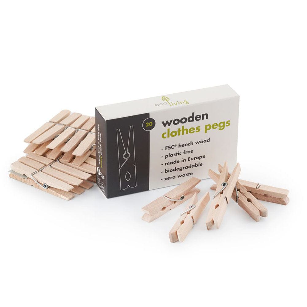 Wooden Clothes Pegs - Pack of 20 &Keep