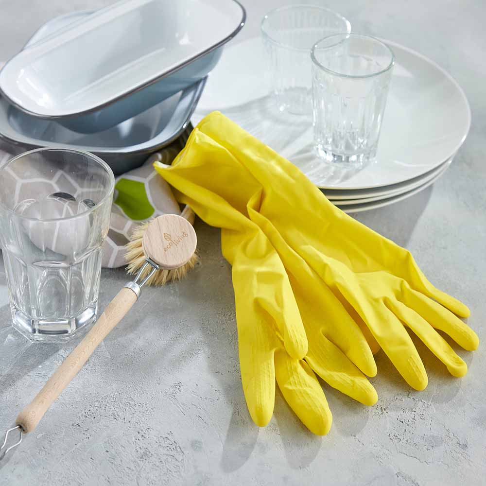 Natural Rubber Latex Yellow Household Gloves &Keep