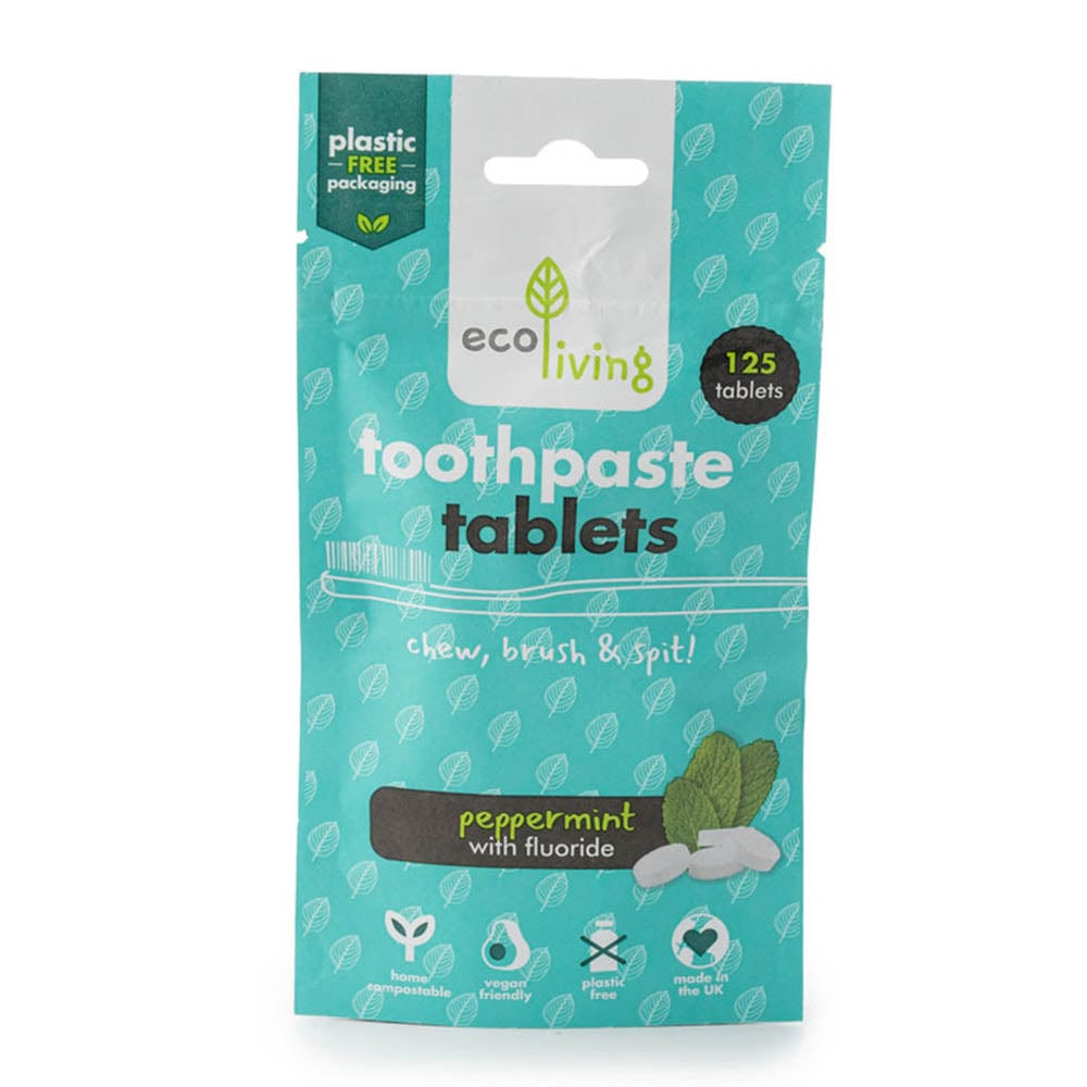 EcoLiving Toothpaste Tablets with Fluoride - Peppermint &Keep