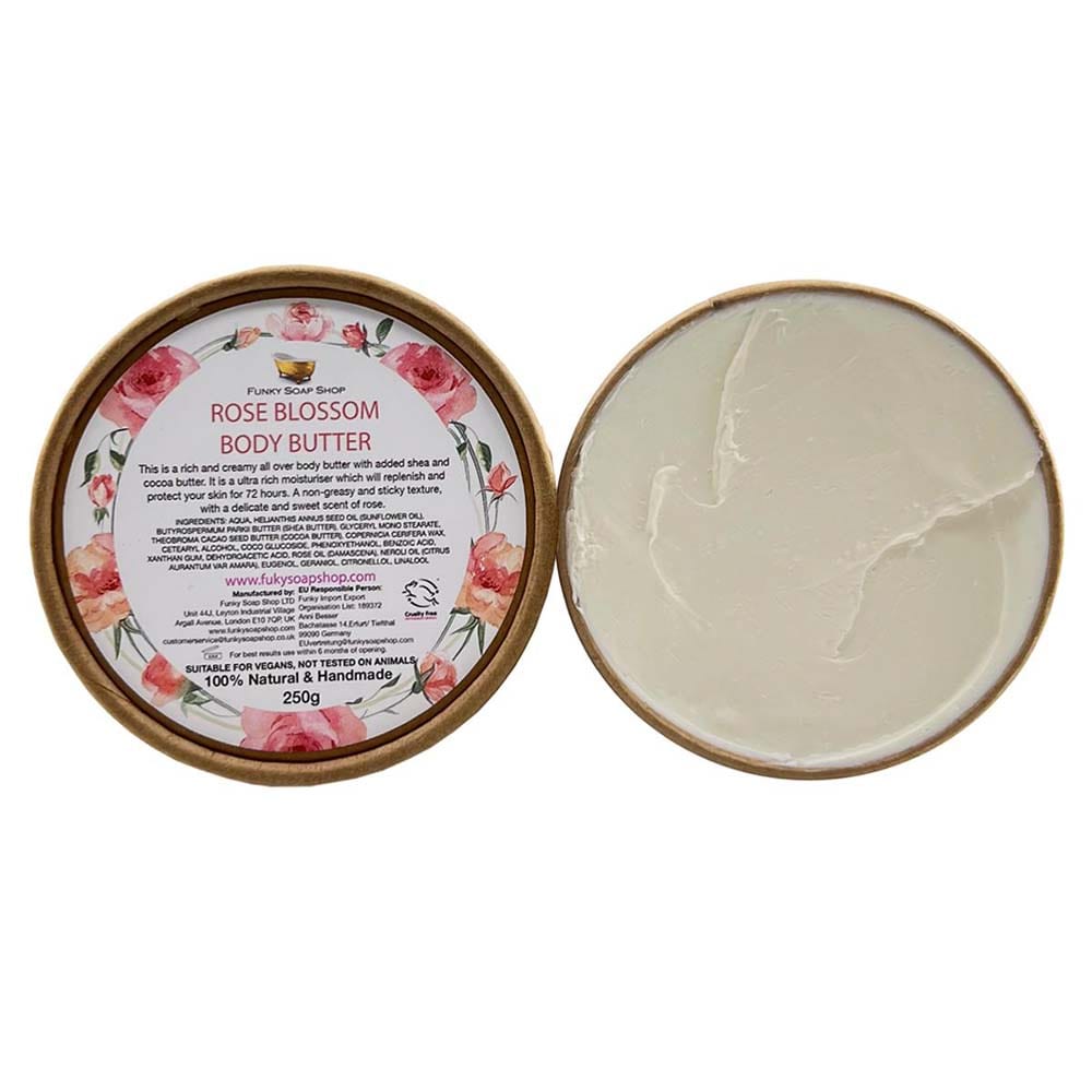 Rose Blossom Rich Body Butter in Kraft Tub - Funky Soap &Keep