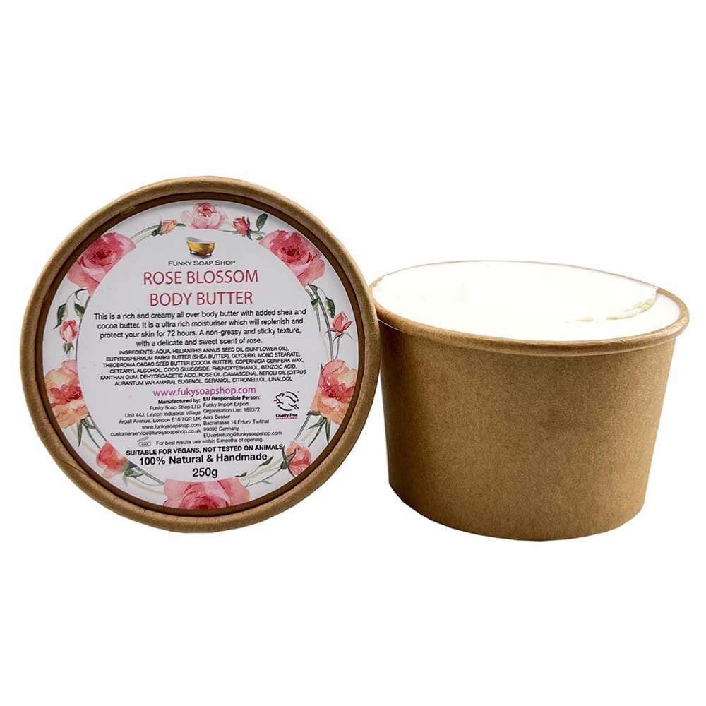 Rose Blossom Rich Body Butter in Kraft Tub - Funky Soap &Keep