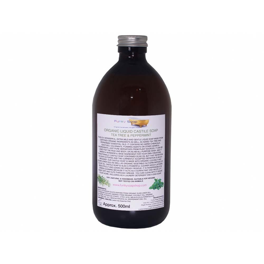 Organic Liquid Castile Soap 500ml - Tea Tree & Peppermint &Keep