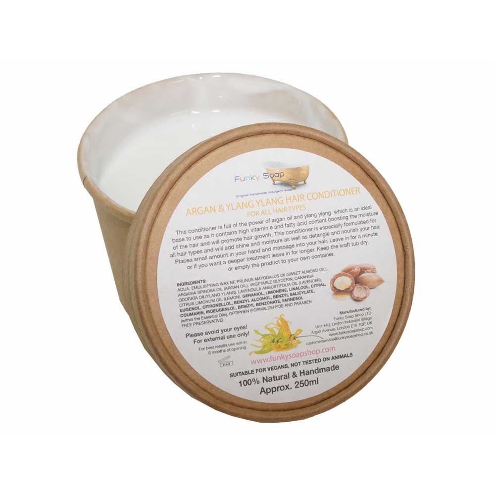 Argan Oil & Ylang Ylang Hair Conditioner - 250ml Kraft Tub &Keep