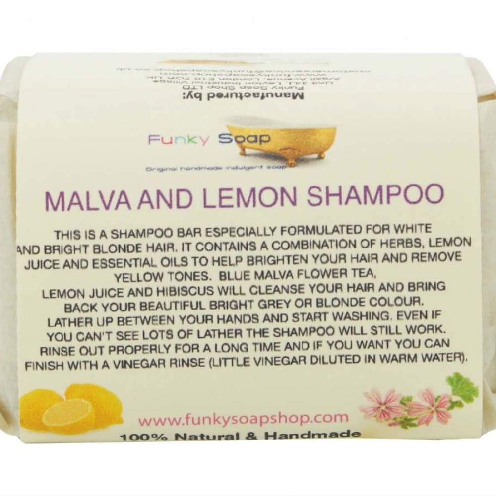 Funky Soap Malva & Lemon Shampoo Bar - Funky Soap &Keep
