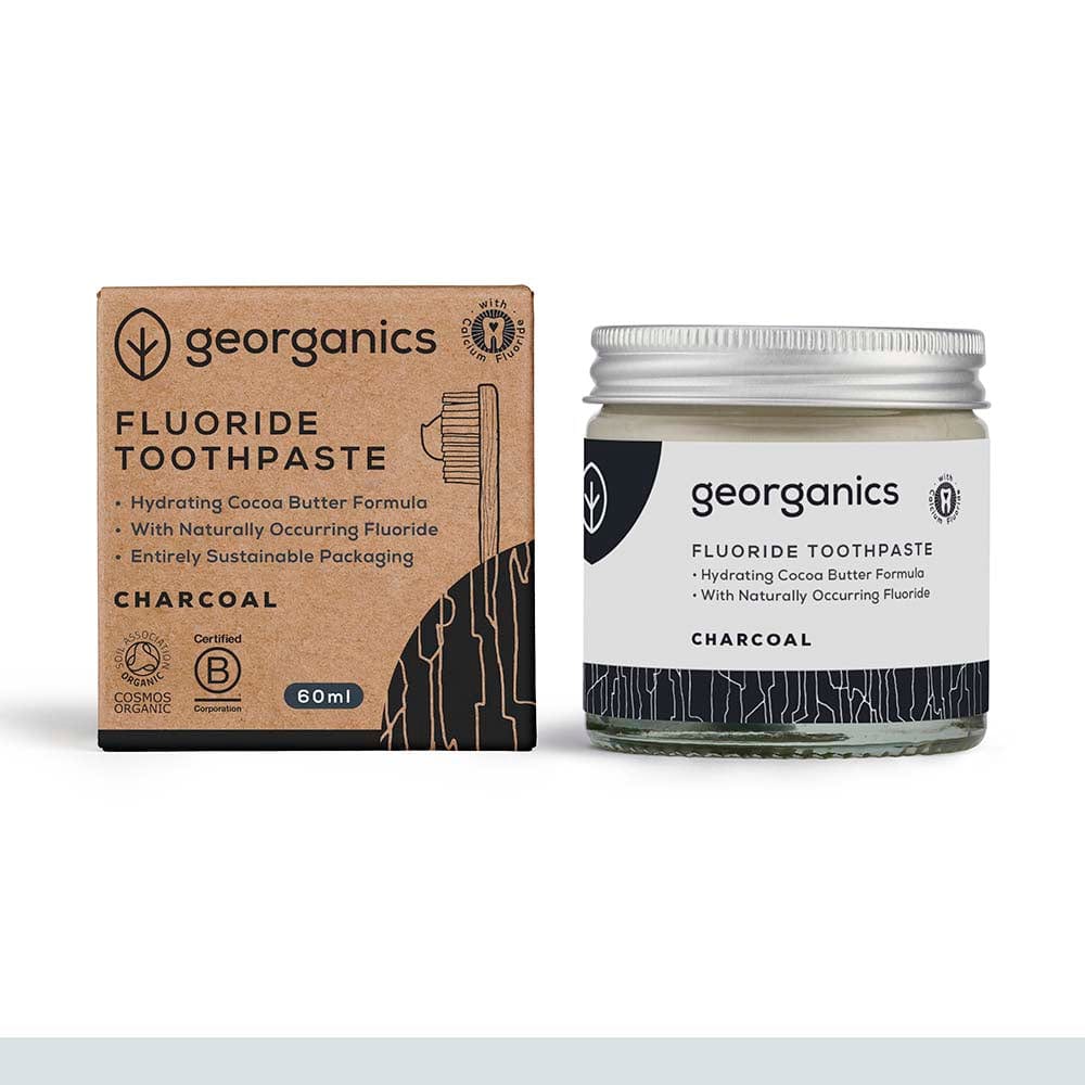 Georganics Natural Fluoride Toothpaste - Activated Charcoal &Keep
