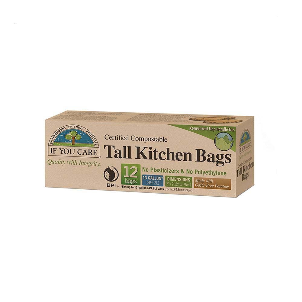 Compostable Tall Kitchen Bin Bags (49L) If You Care &Keep