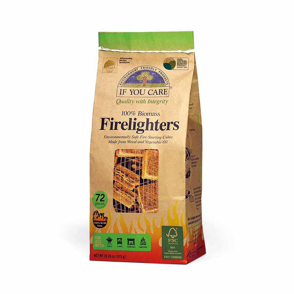 100% Biomass Firelighters 72 Piece Bag