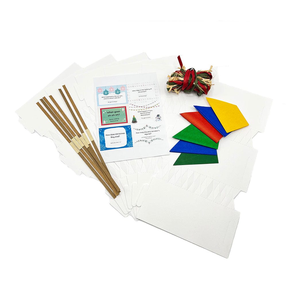 White Linen-Effect Christmas Cracker Making Kit (6) &Keep