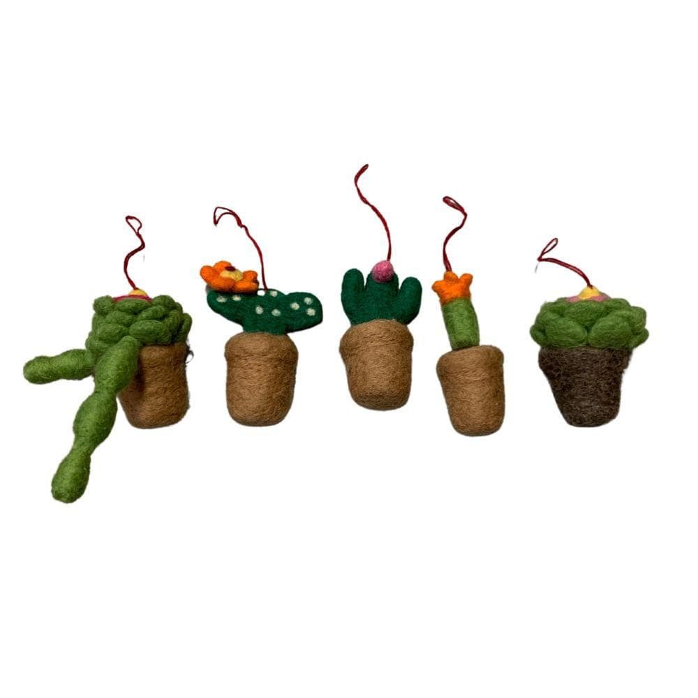Succulent & Cactus Felt Decorations - Set of 5 &Keep