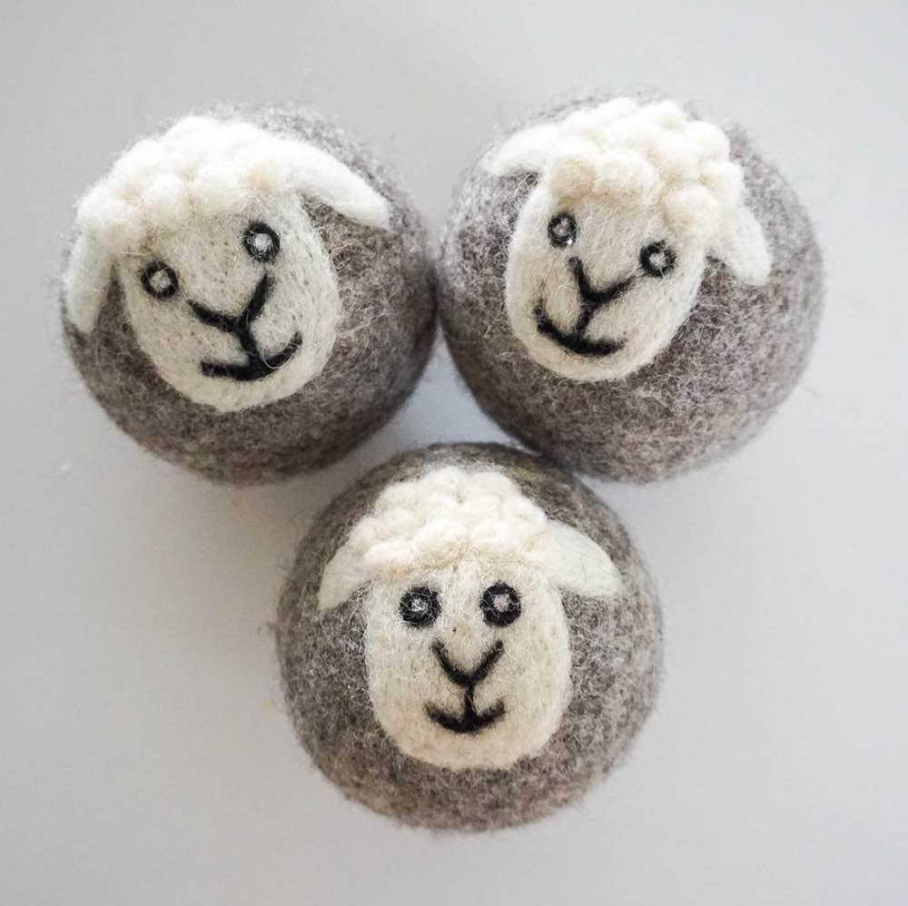 Sheep Wool Dryer Balls - Set of 3 & Storage Bag &Keep