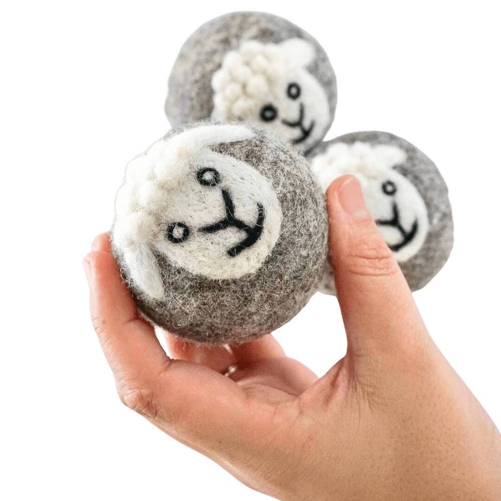 Sheep Wool Dryer Balls - Set of 3 & Storage Bag &Keep