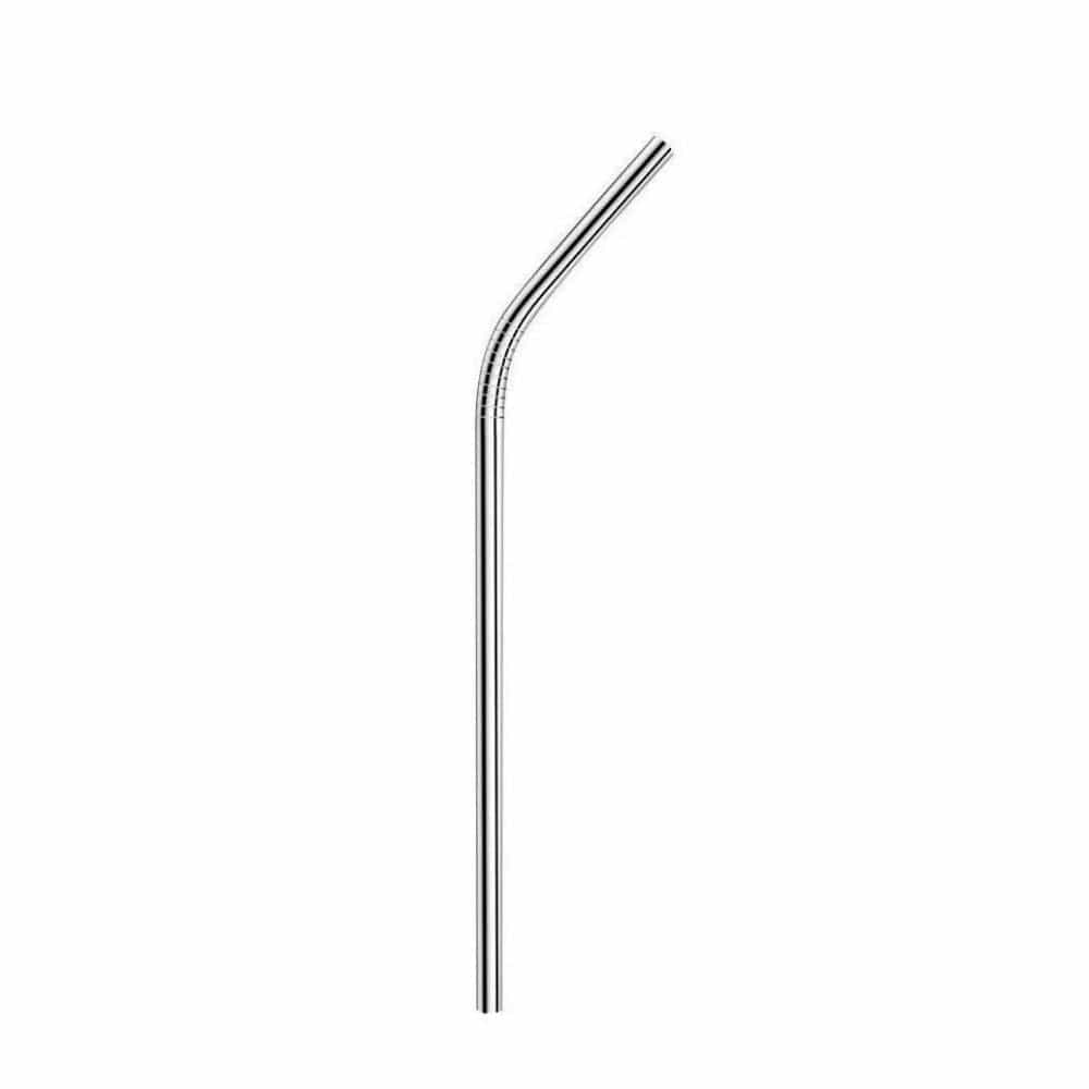 &Keep Single Bent Stainless Steel Straw Silver