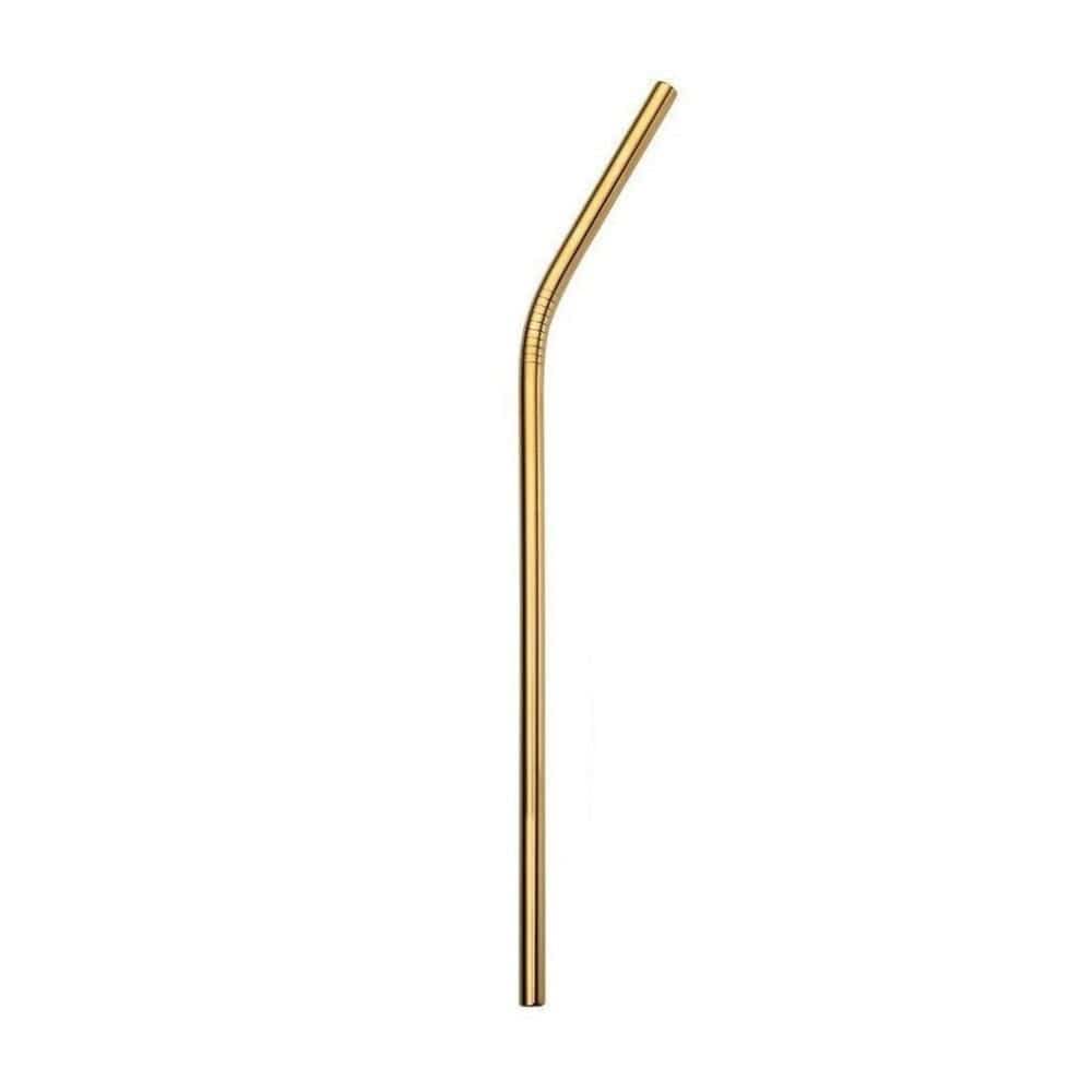 &Keep Single Bent Stainless Steel Straw gold