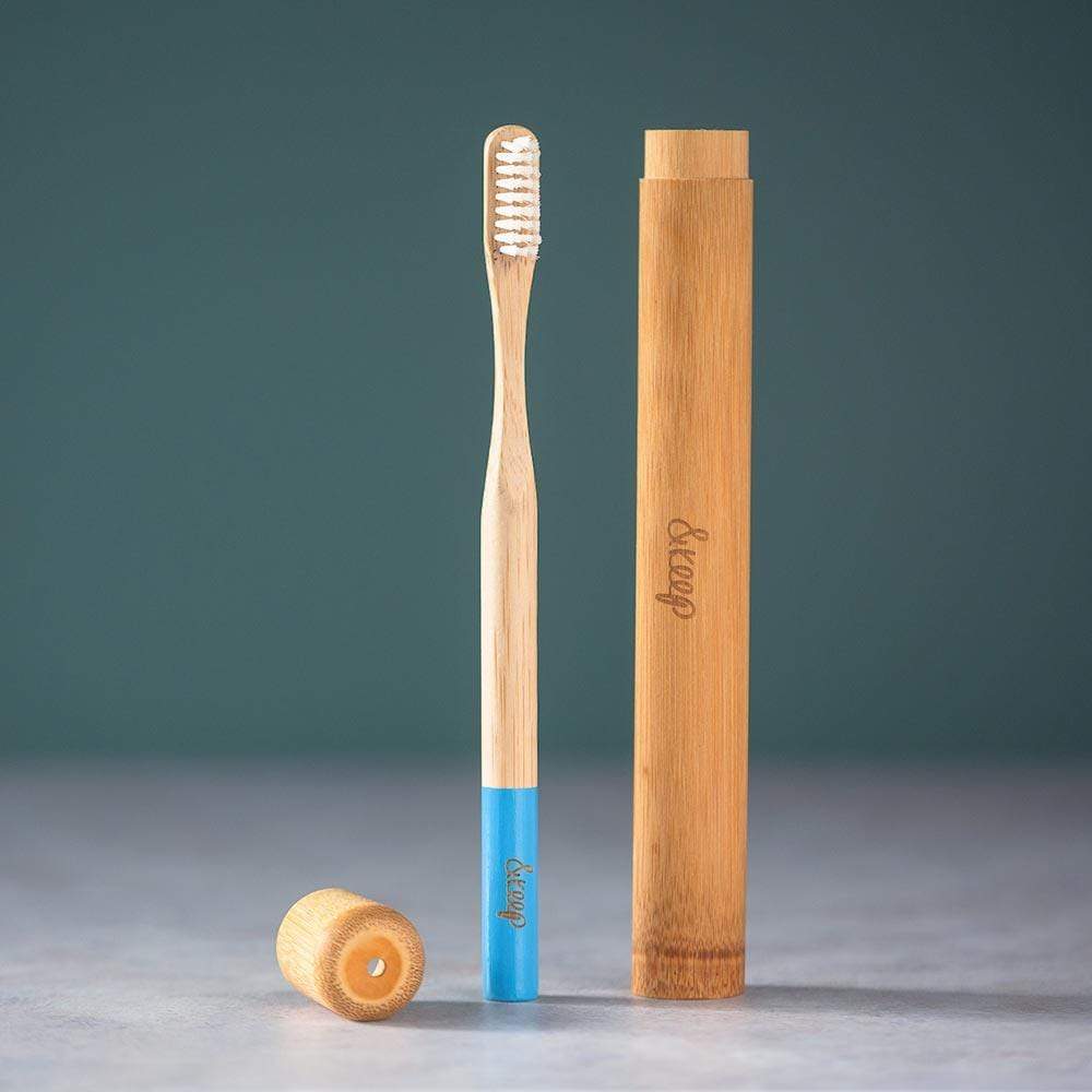 &Keep Bamboo Toothbrush Travel Pack Blue
