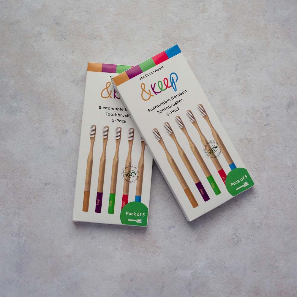 &Keep Bamboo Toothbrush - Pack of 5  Edit alt text