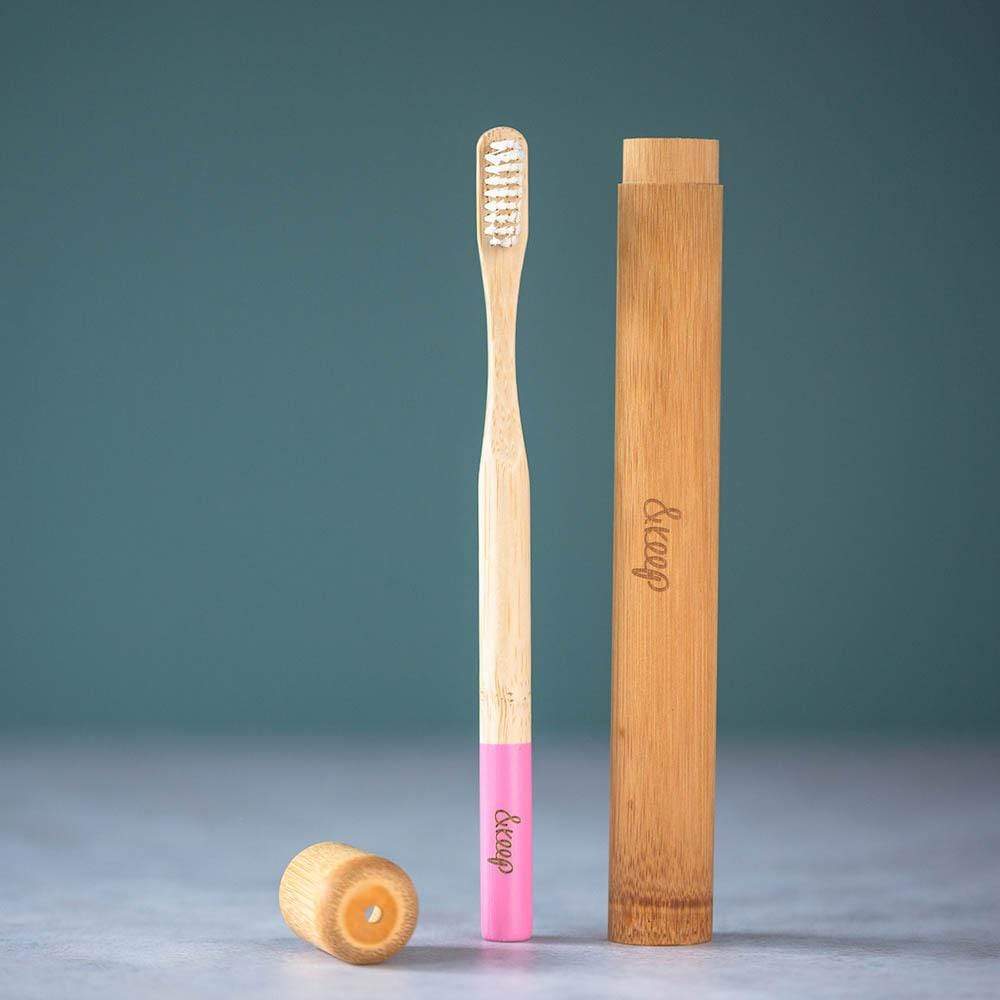 &Keep Bamboo Toothbrush Travel Pack Pink