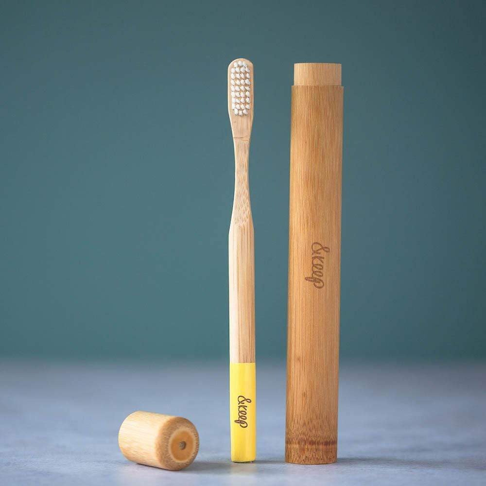 &Keep Bamboo Toothbrush Travel Pack Yellow