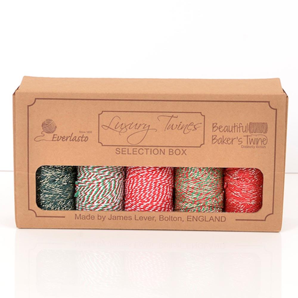 Luxury Cotton Bakers Twine Selection Box 5x50m - Christmas