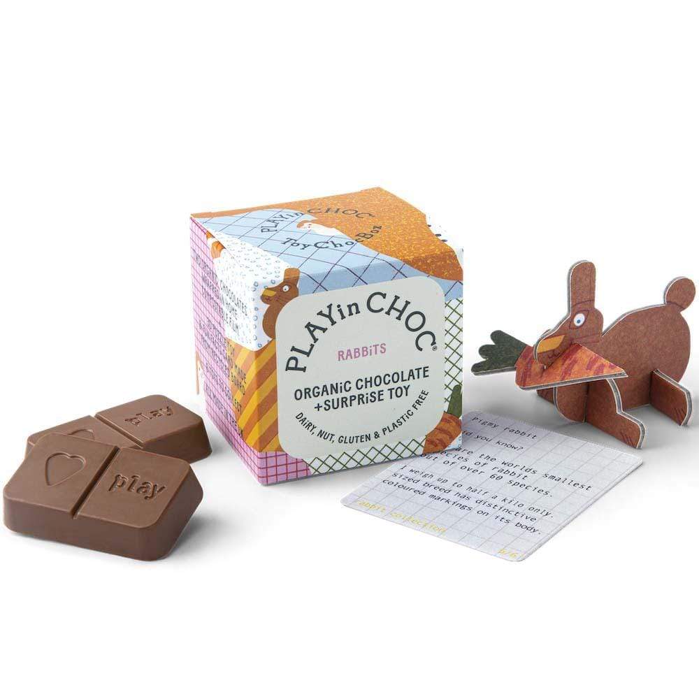 PLAYin Choc Vegan Organic Chocolate & Surprise Toy - Rabbits &Keep