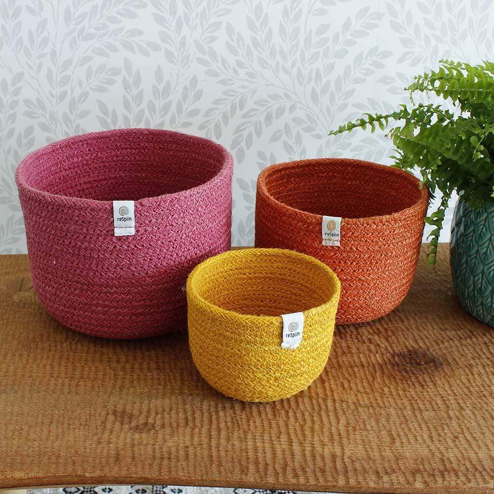 Respiin Tall Jute Basket Set - Fire
