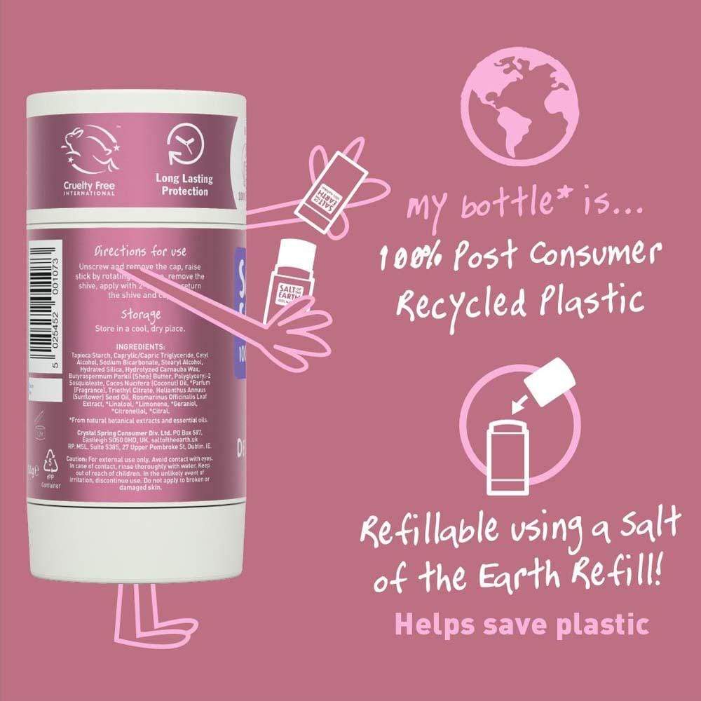 Salt of The Earth Natural Deodorant Stick (Refillable) - Lavender & Vanilla &Keep