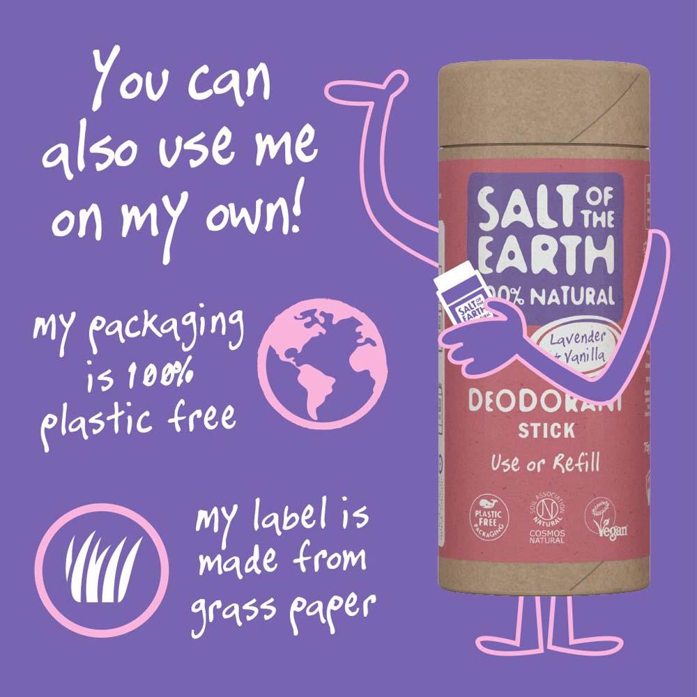 Salt of The Earth Natural Deodorant Stick Tube - Lavender & Vanilla &Keep