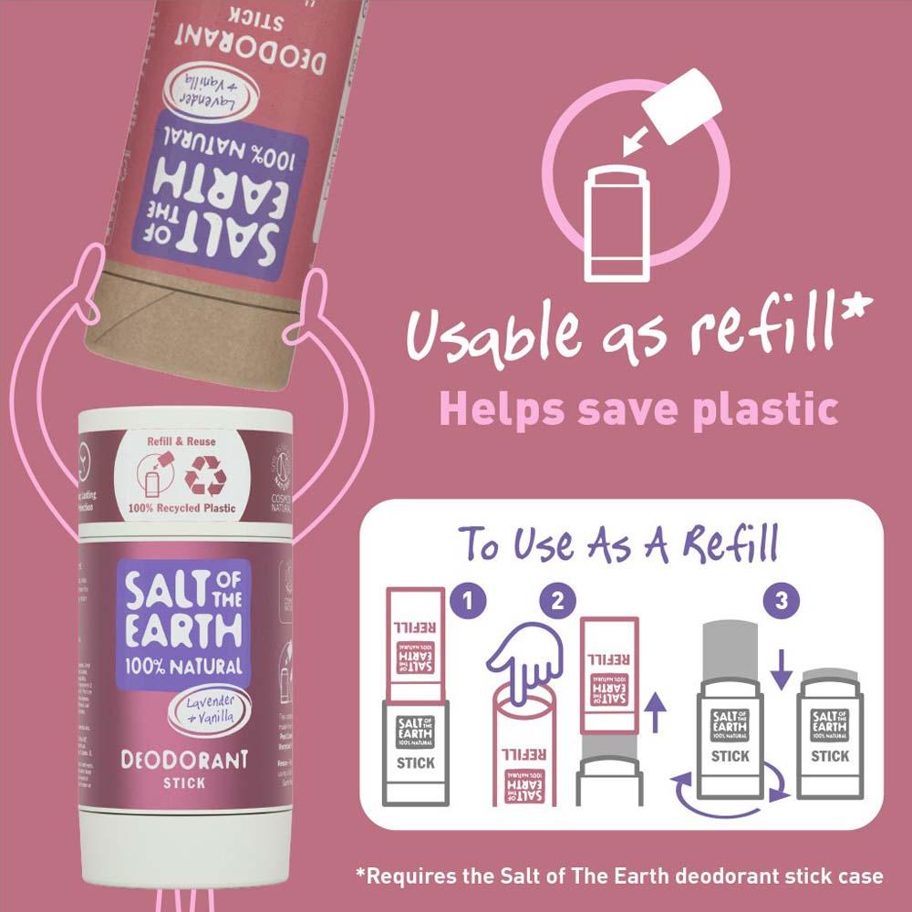 Salt of The Earth Natural Deodorant Stick Tube - Lavender & Vanilla &Keep