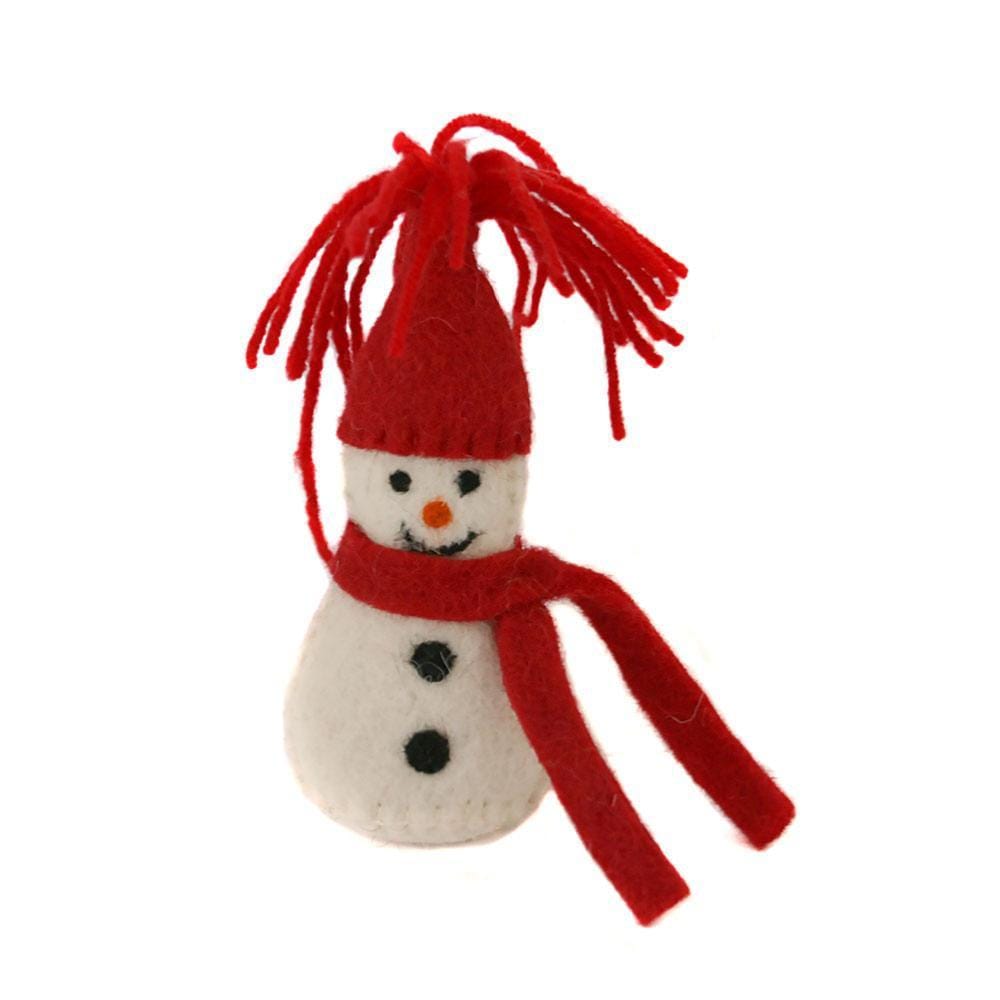 Snowman in Hat Felt Hanging Decoration Shared Earth &Keep