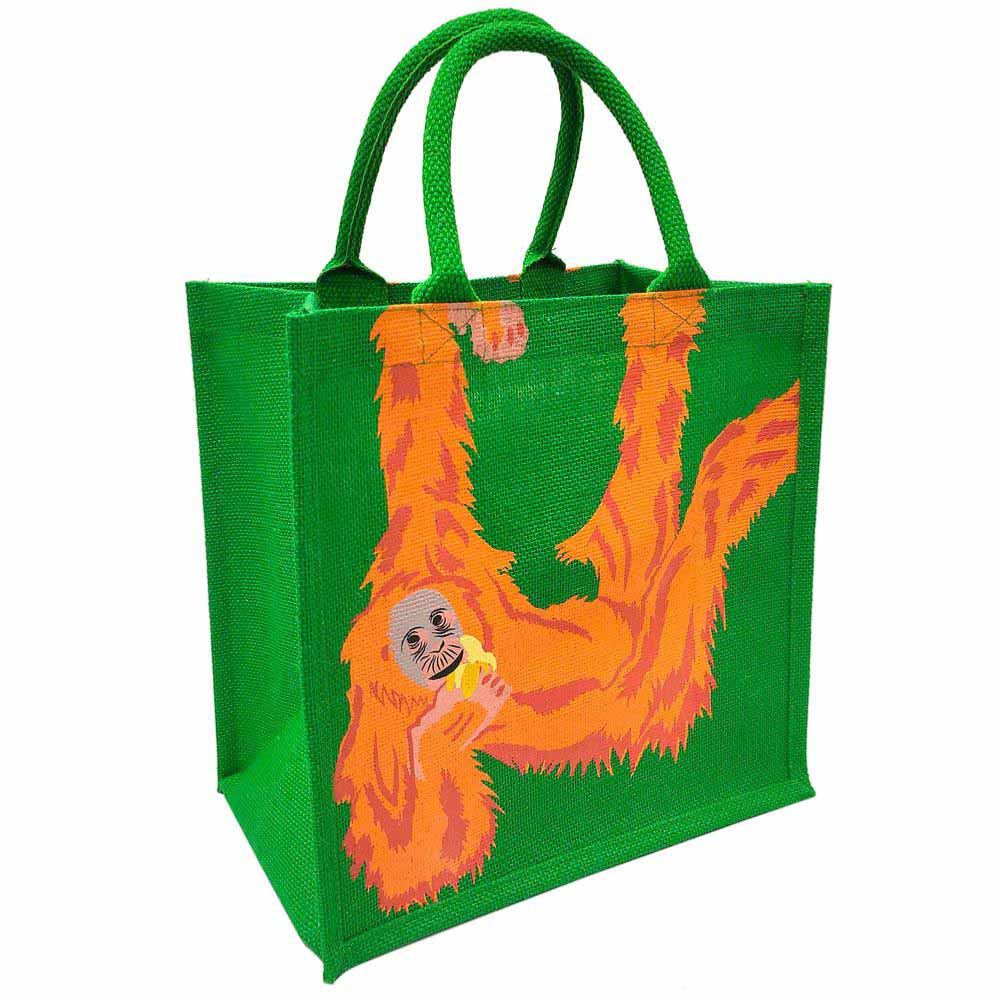 Medium Jute Shopping Bag by Shared Earth - Orangutan &Keep