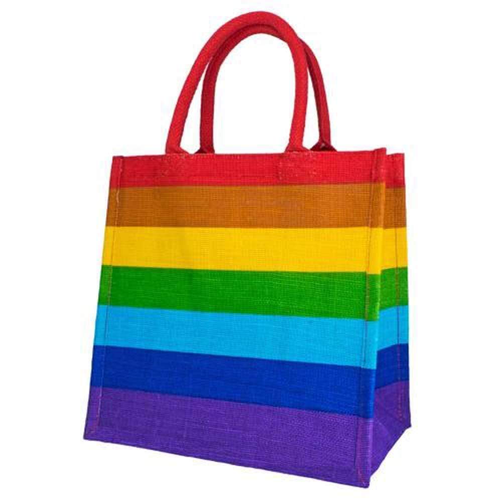 Medium Jute Shopping Bag by Shared Earth - Rainbow &Keep