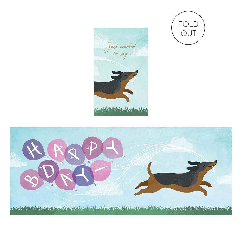 Birthday Sausage Dog Concertina Greetings Card &Keep