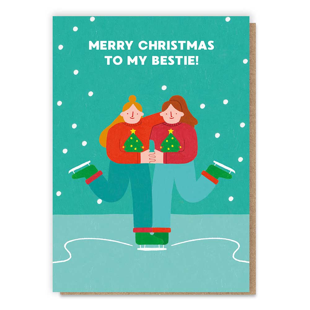 Christmas Besties Eco-Friendly Plastic-Free Greetings Card &Keep