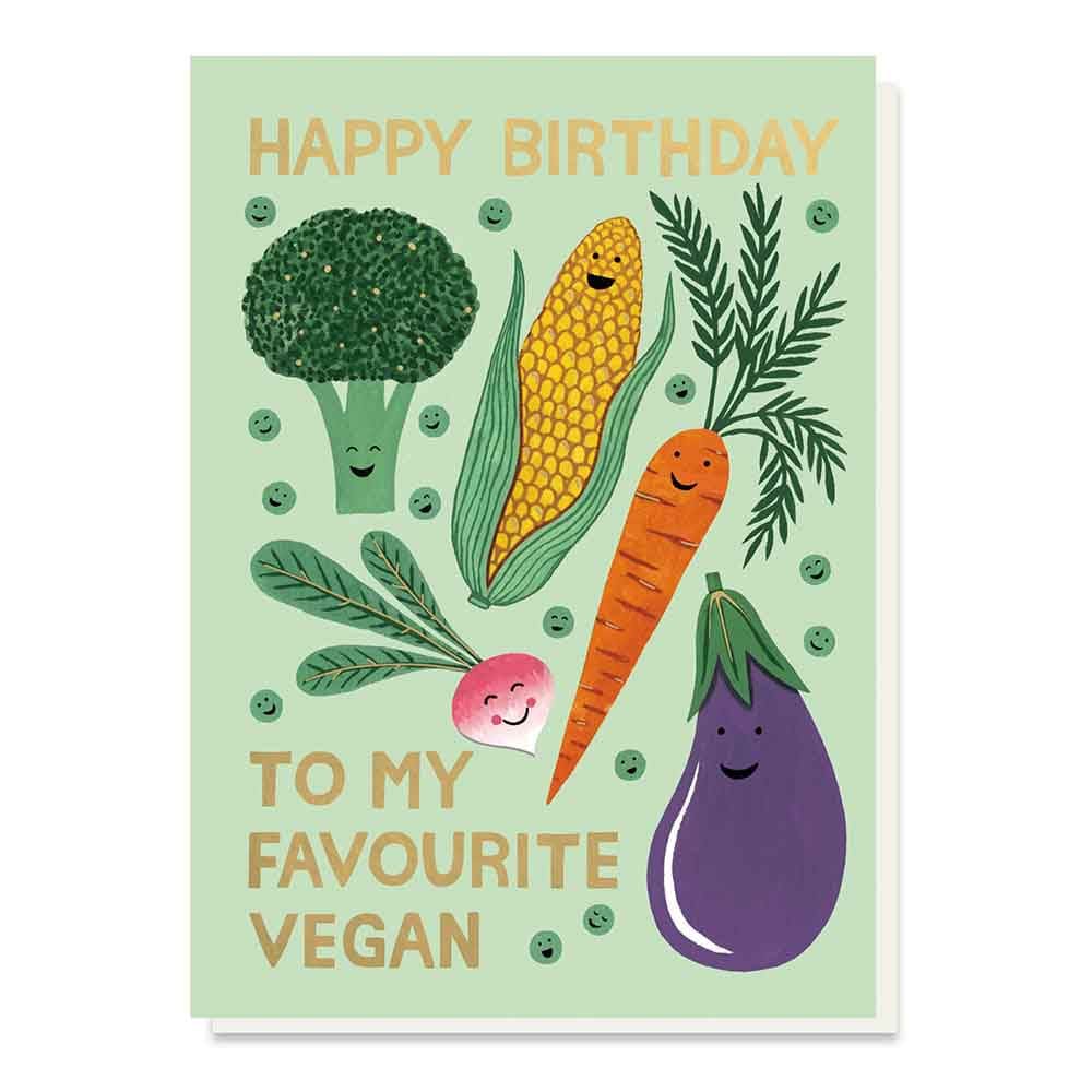 Favourite Vegan Birthday Greetings Card Stormy Knight &Keep
