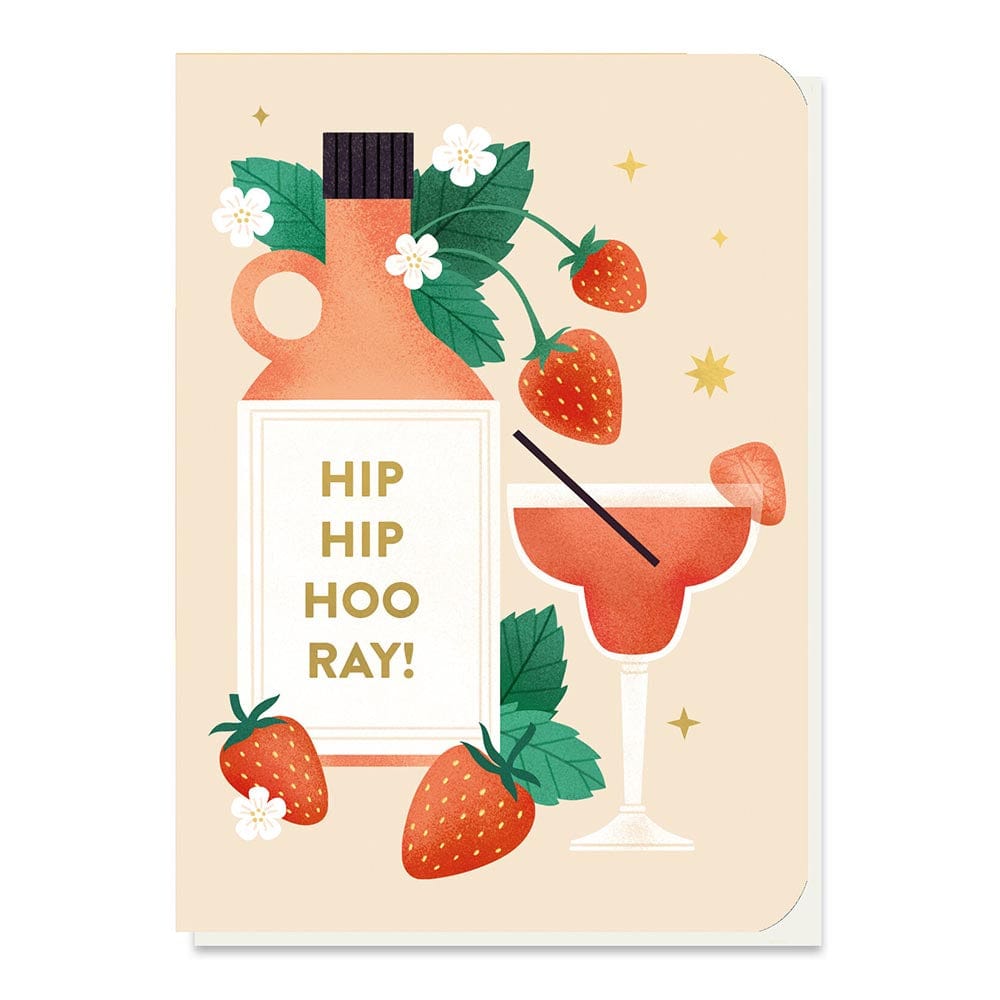 Hip Hip Hooray 'Strawberry Daiquiri' Greetings Card with Strawberry Seed Sticks &Keep