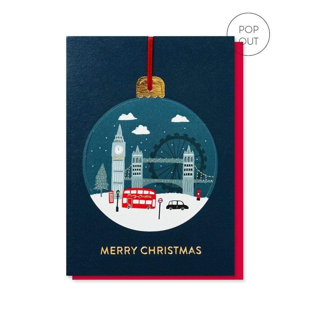 London In The Snow Pop-Out Bauble Christmas Card Stormy Knight &Keep