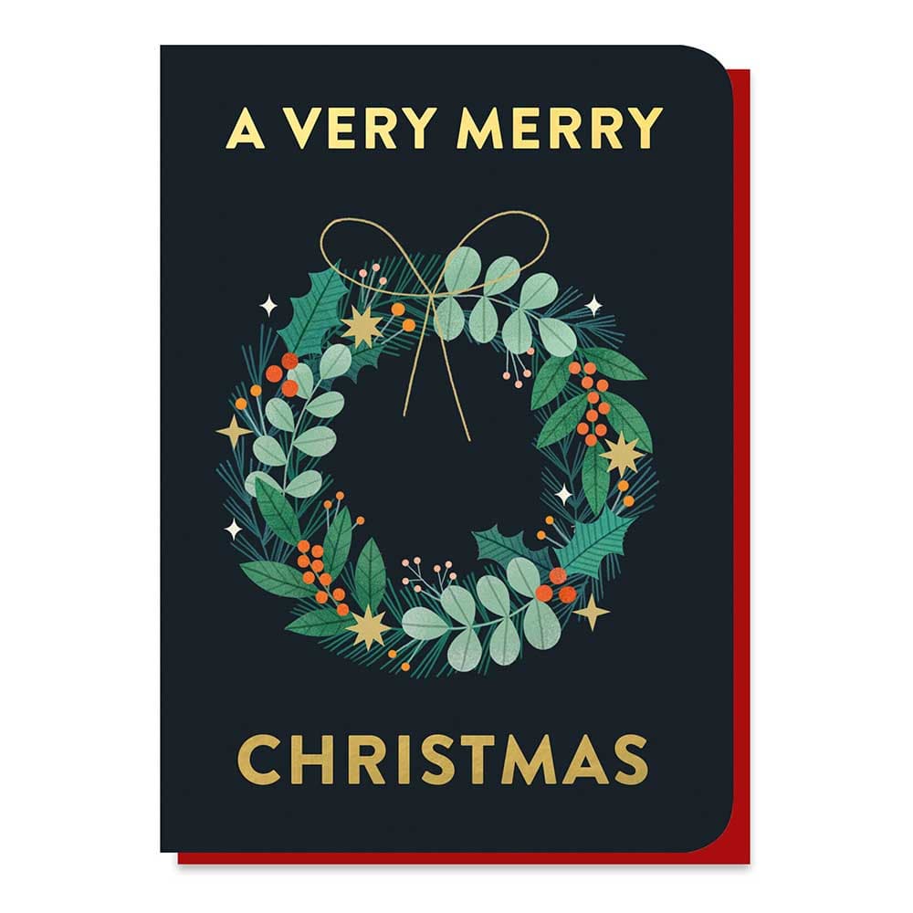 Merry Christmas Wreath Greetings Card with Christmas Tree Seed Sticks &Keep