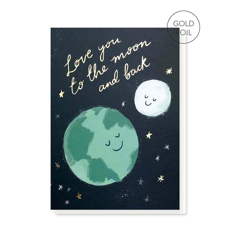 Moon & Back Greetings Card &Keep