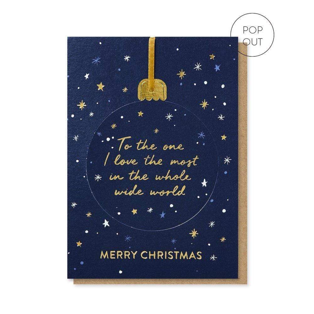 One I Love Pop-Out Bauble Christmas Card Stormy Knight &Keep