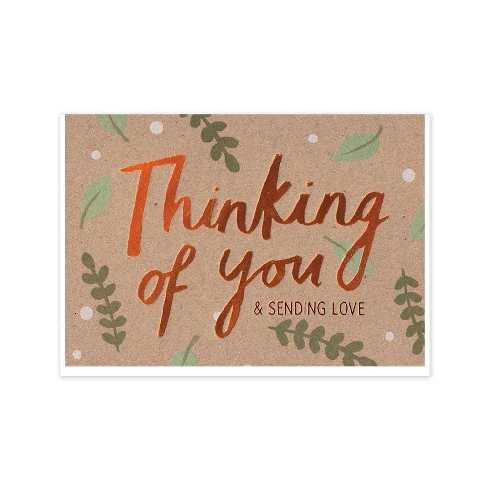 Thinking Of You Sending Love - Recycled Greetings Card &Keep