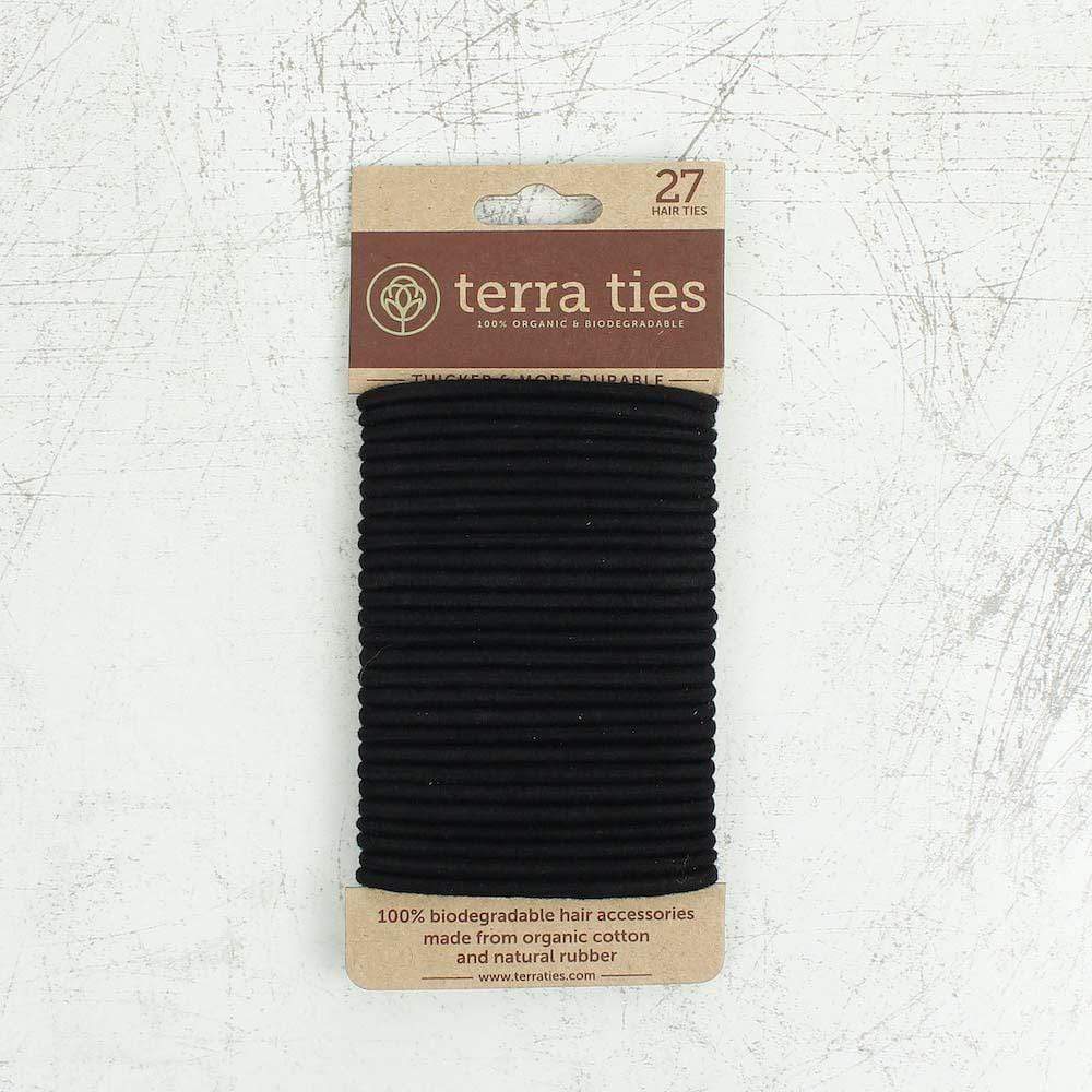 Natural Rubber & Organic Cotton Hair Bands (Pack of 27) - Black &Keep