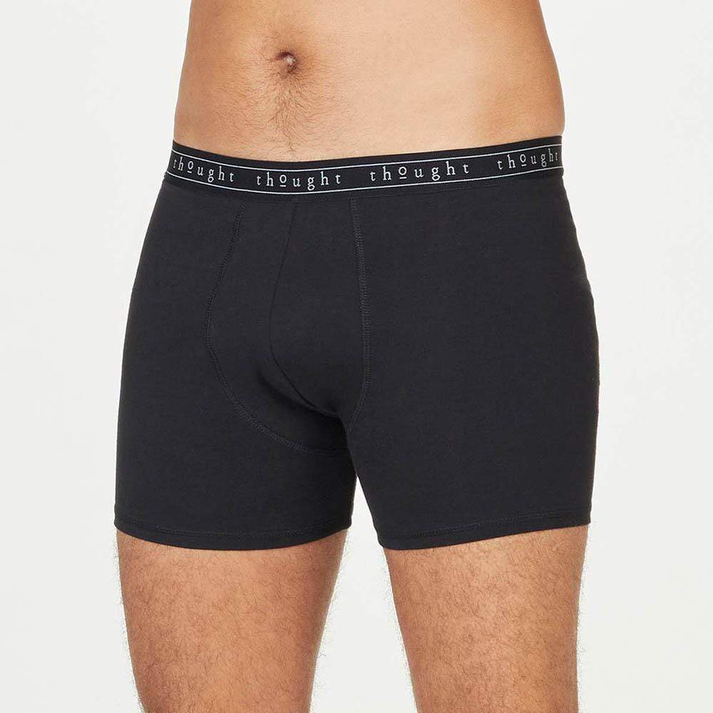 Men's Plain Black 'Kenny' Organic Cotton Boxers by Thought &Keep