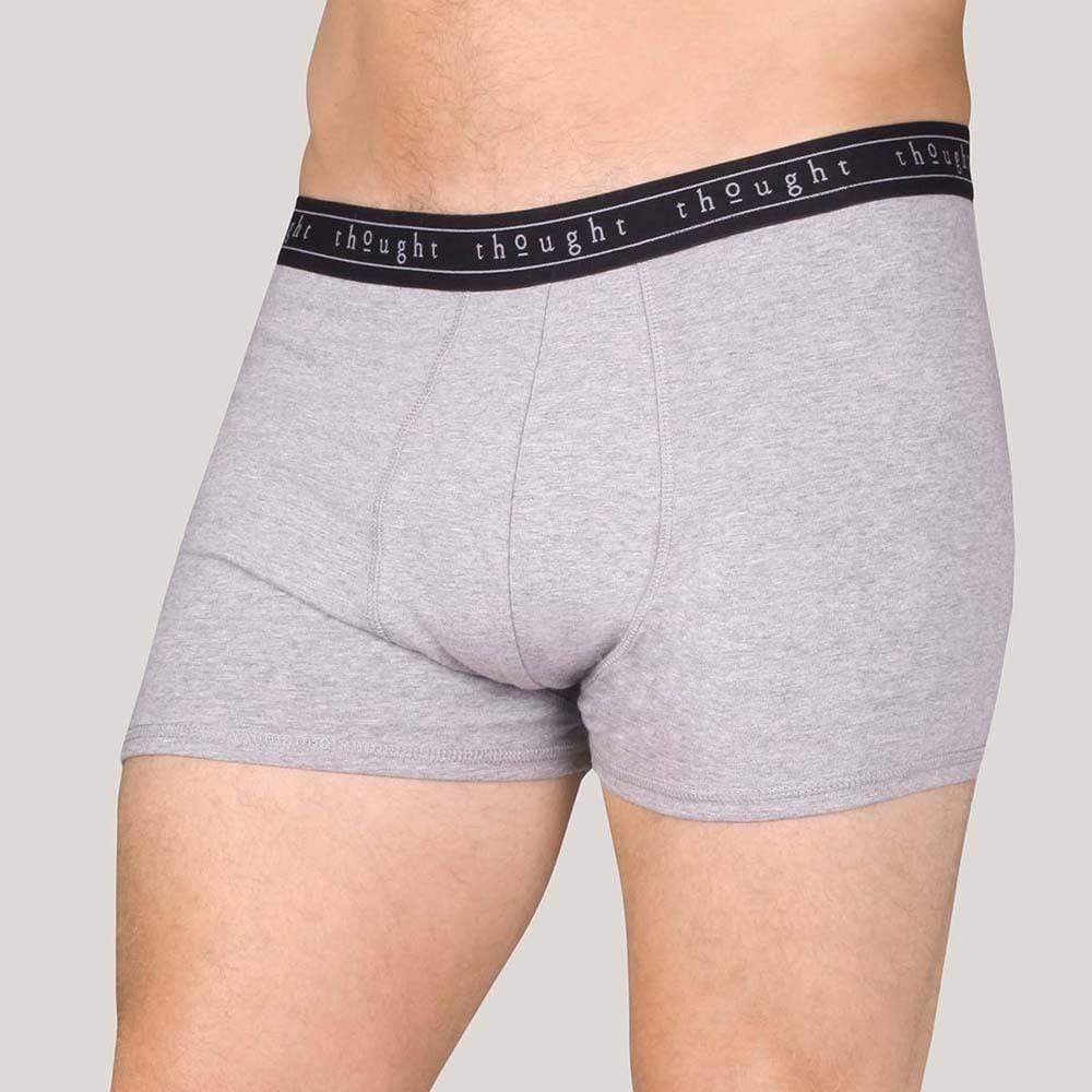 Men's Plain Grey Marle 'Kenny' Organic Cotton Boxers by Thought &Keep