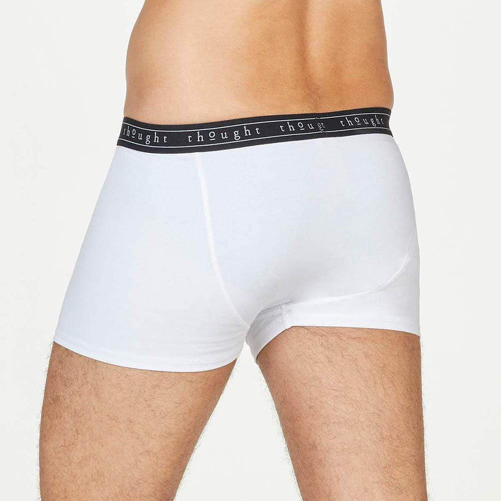 Men's Plain White 'Kenny' Organic Cotton Boxers by Thought &Keep