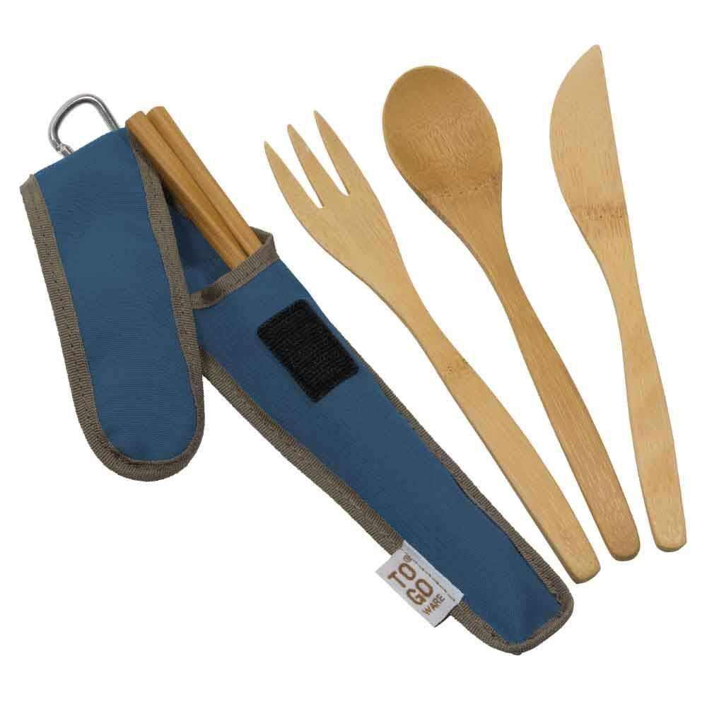 Bamboo Utensil Set in Carry Pouch - Indigo To-Go Ware &Keep