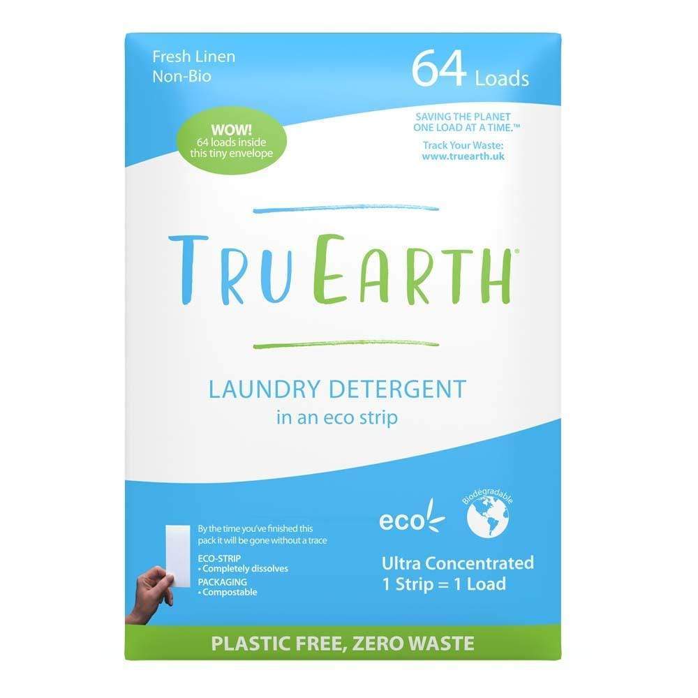 Tru Earth Eco-Strips Laundry Detergent - Fresh Linen 64 Loads &Keep