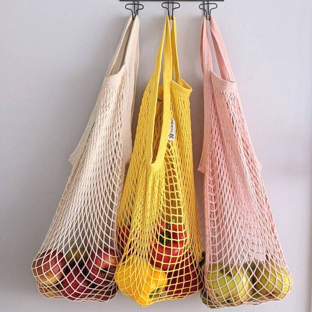 Organic Cotton Long Handled String Bag by Turtle Bags - Various Colours &Keep