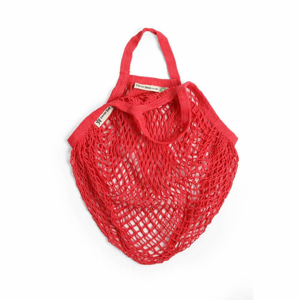 Turtle Bags Organic Cotton Short-Handled String Bag By Turtle Bags - Red &Keep