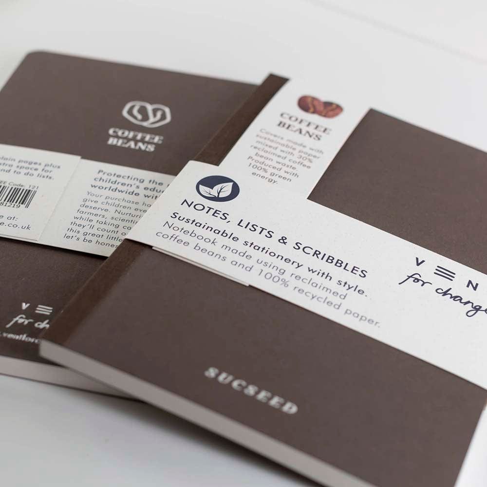 SUCSEED Recycled Notebook A5 - Coffee Beans &Keep