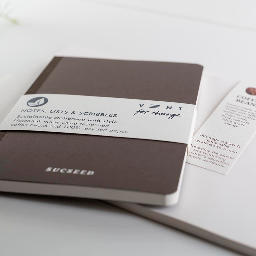 SUCSEED Recycled Notebook A5 - Coffee Beans &Keep